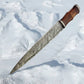 REG-2197 - Custom Handmade Damascus Steel 17 Inches Dirk Blade Knife - Perfect Grip Rose Wood Handle Scottish Dir