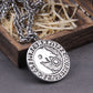 Men 316L stainless steel norse Viking odin&#39;s wolf rune vantage necklace with gift bag and wooden box