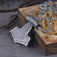 Norse Vikings Thor's Hammer Mjolnir Scandinavian Rune Amulet Necklace Stainless Steel Chain Vegvisir Anchor Pendant Male Jewelry