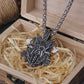 Stainless Steel Men Viking Warrior with viking axe odin raven pendant necklace as men gift with wooden box