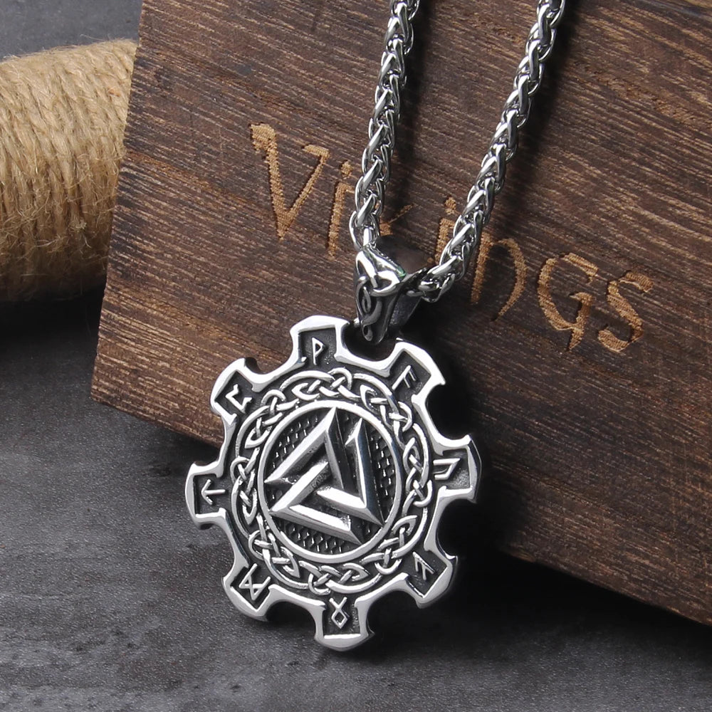 Stainless steel sale viking necklace