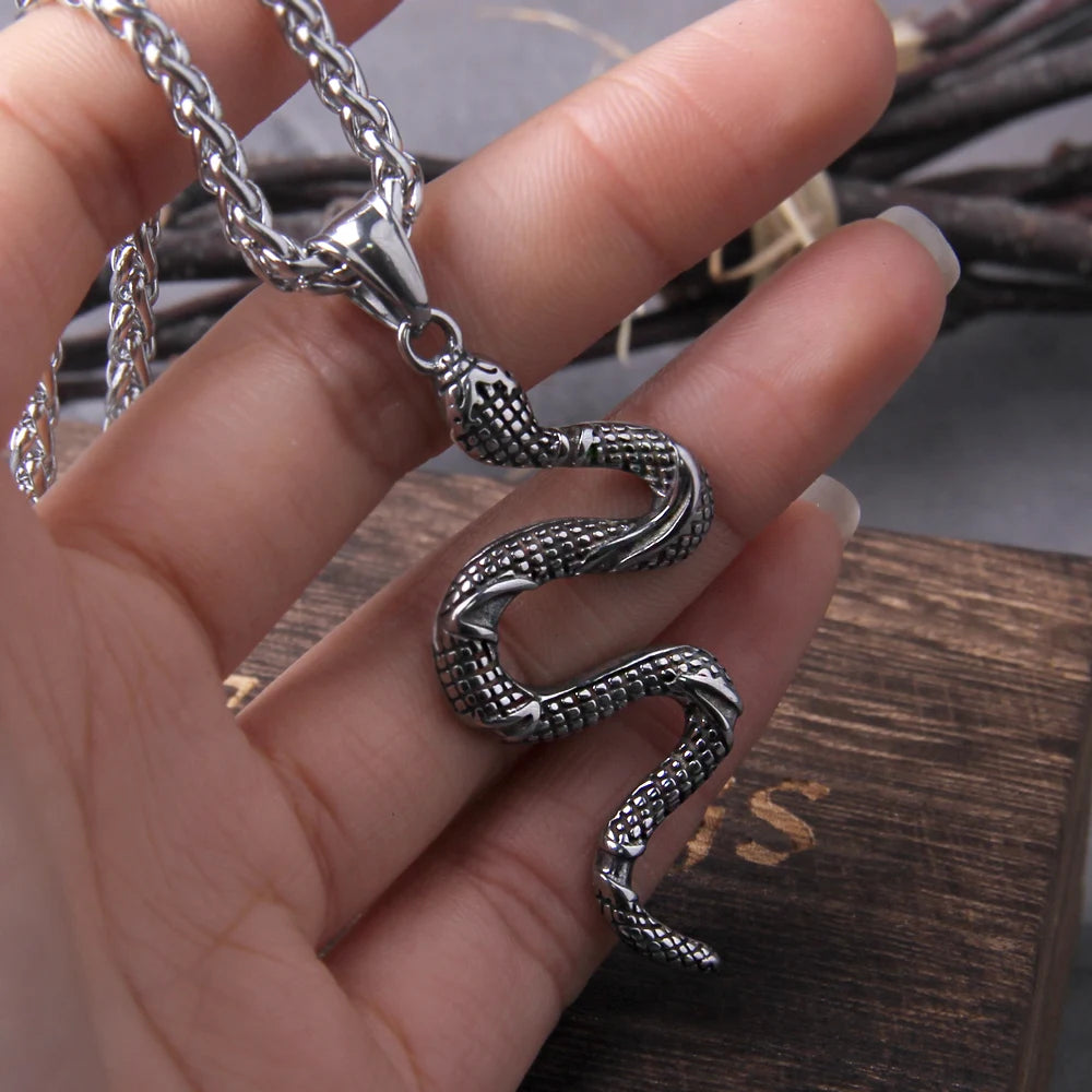 Never Fade Witch Snake Necklace Serpent Pendant Amulet Magic Gothic Pagan Jewelry For Women