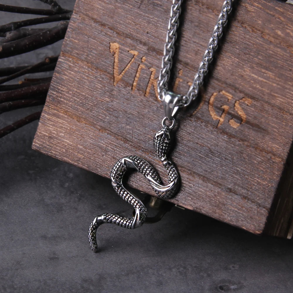 Never Fade Witch Snake Necklace Serpent Pendant Amulet Magic Gothic Pagan Jewelry For Women