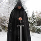 “Raider” Canvas Cloak 100% Cotton Cape Medieval SCA LARP Large Charcoal