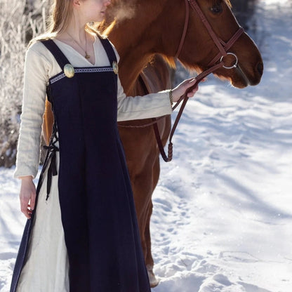 Side-Lace Wool Viking Apron Overdress