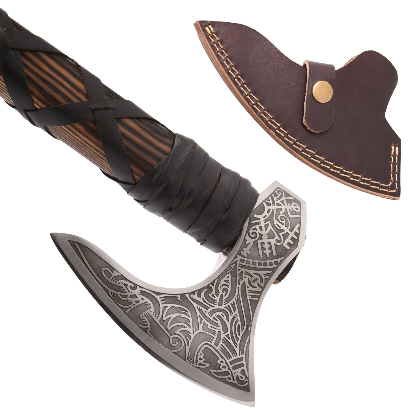 Fenrir Knotwork Handmade Carbon Steel Viking Axe