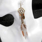 Punk Vintage Long Tassel Feather Beads Drop Wolf Tooth Pendant Earring Fish Hook Earrings Brown A