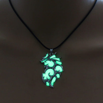 Luminous Pterodactyl Dragon Necklace - Glow in The Dark - Vintage Punk Pendant