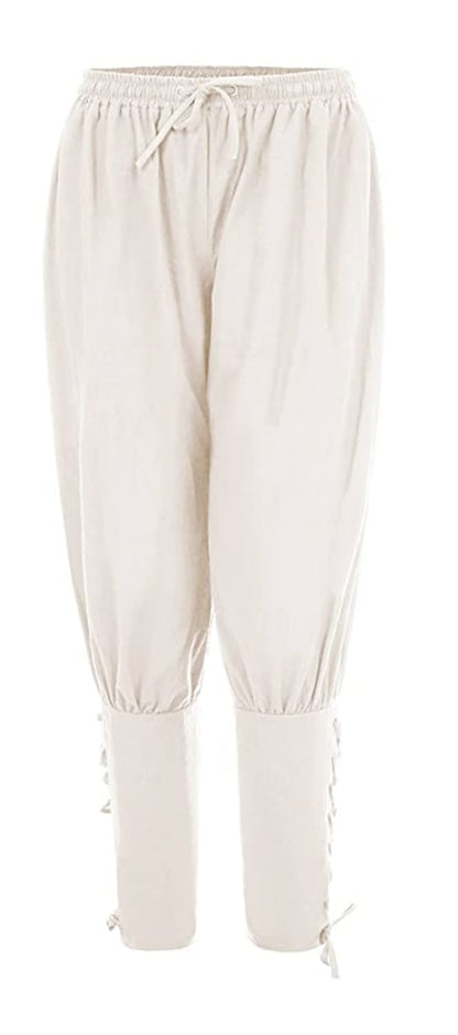 Men's Ankle Banded Pants Medieval Viking Navigator Pirate Costume Trousers Renaissance Gothic Pants Large Black-short