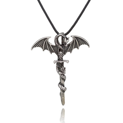 Luminous Pterodactyl Dragon Necklace - Glow in The Dark - Vintage Punk Pendant