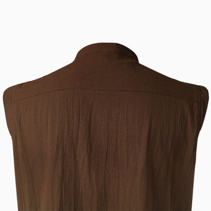 Sleeveless Short Torso Slit-Side Over Tunic