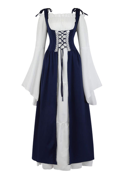 Renaissance Dresses for Women Medieval Costume Irish Long Over Dress Victorian Vintage Halloween X-Large 6508-dark Green