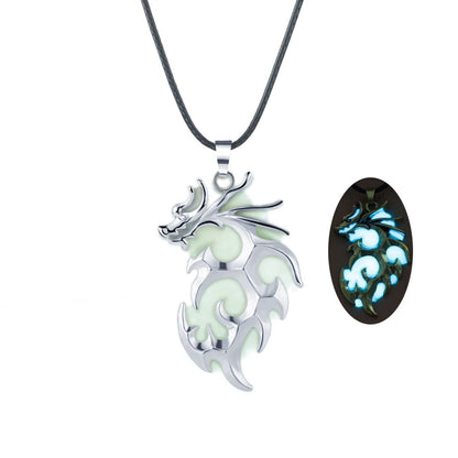 Luminous Pterodactyl Dragon Necklace - Glow in The Dark - Vintage Punk Pendant