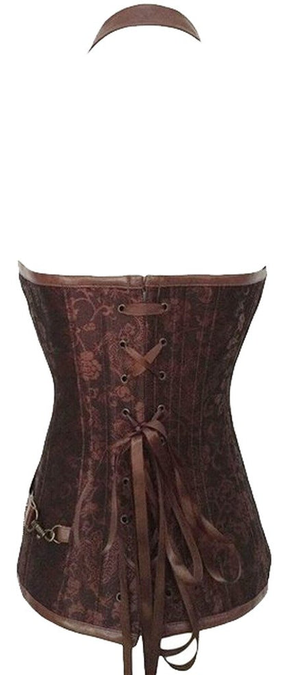 Alivila.Y Fashion Womens Steel Boned Retro Goth Steampunk Corset Small Coffee