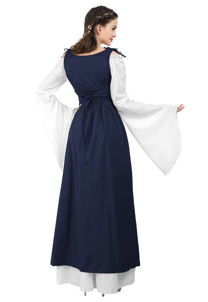 Pink Long Sleeve Irish Renaissance Dress Women's Pirate Costume