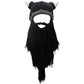 Creative Barbarian Knit Beard Hat Funny Knit Hat Wig Beanie Hat Beard Facemask V-brown