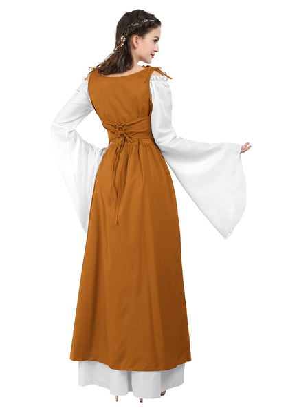 Pink Long Sleeve Irish Renaissance Dress Women's Pirate Costume