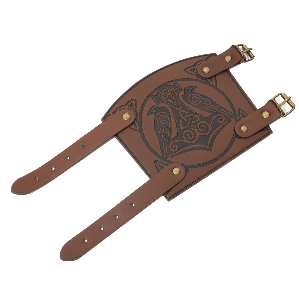 GelConnie Leather Gauntlet Wristband Viking Leather Arm Guard Medieval Armor Bracers Leather Armband Wrist Guards Cosplay Black Leather Bracers