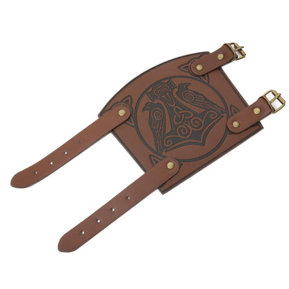 GelConnie Leather Gauntlet Wristband Viking Leather Arm Guard Medieval Armor Bracers Leather Armband Wrist Guards Cosplay Black Leather Bracers