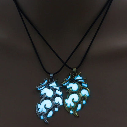Luminous Pterodactyl Dragon Necklace - Glow in The Dark - Vintage Punk Pendant
