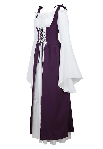 Pink Long Sleeve Irish Renaissance Dress Women's Pirate Costume