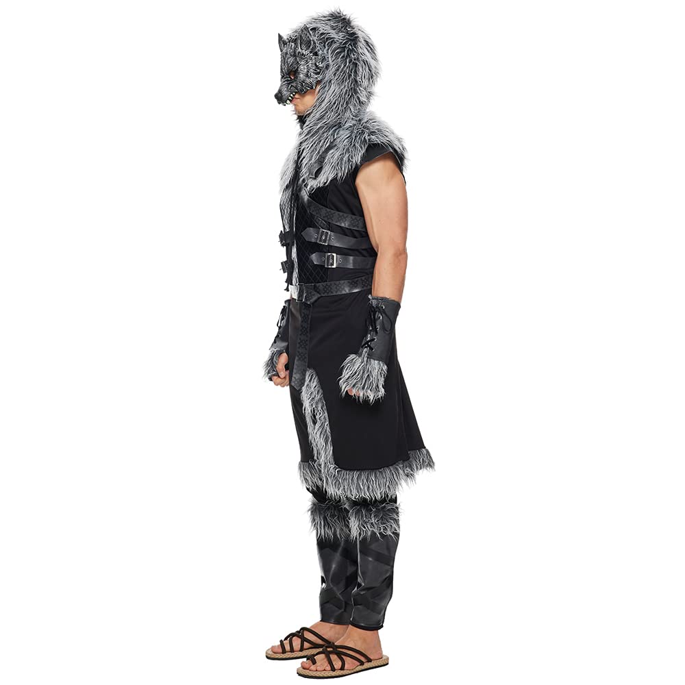 EraSpooky Men Werewolf Costume Adult Viking Wolf Halloween Cosplay Suit Medium