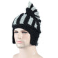 YEKEYI Viking Beard Beanie Horn Hat Winter Warm Mask Knitted Wool Funny Skull Cap One Size Horn Brown