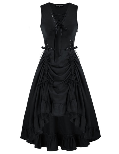 Scarlet Darkness Renaissance Faire Costume Women Lace Up