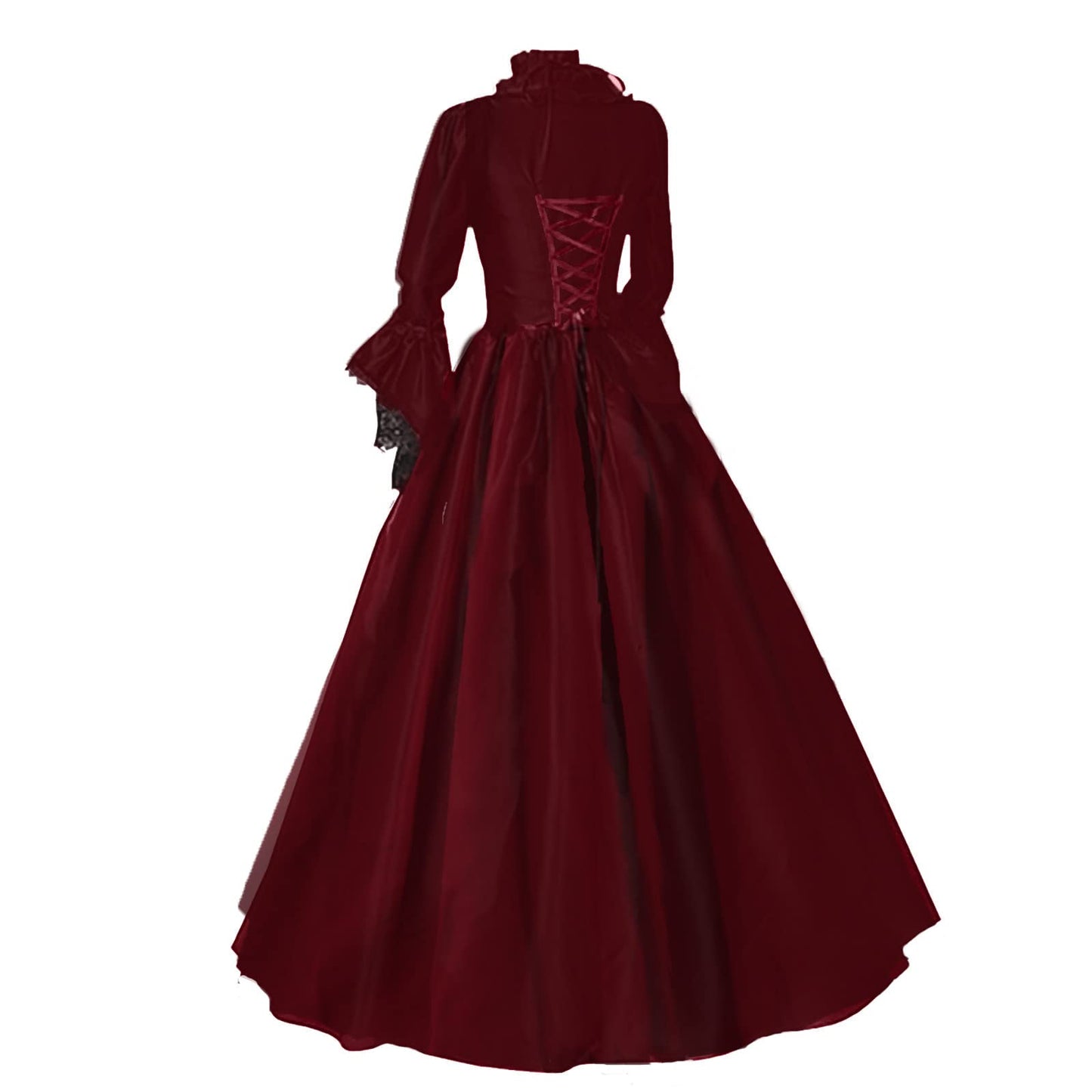 Wine Gothic Witch Medieval Wedding Dress Renaissance Dress for Women