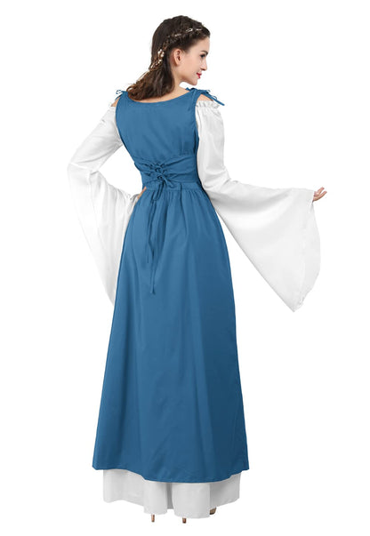 Pink Long Sleeve Irish Renaissance Dress Women's Pirate Costume