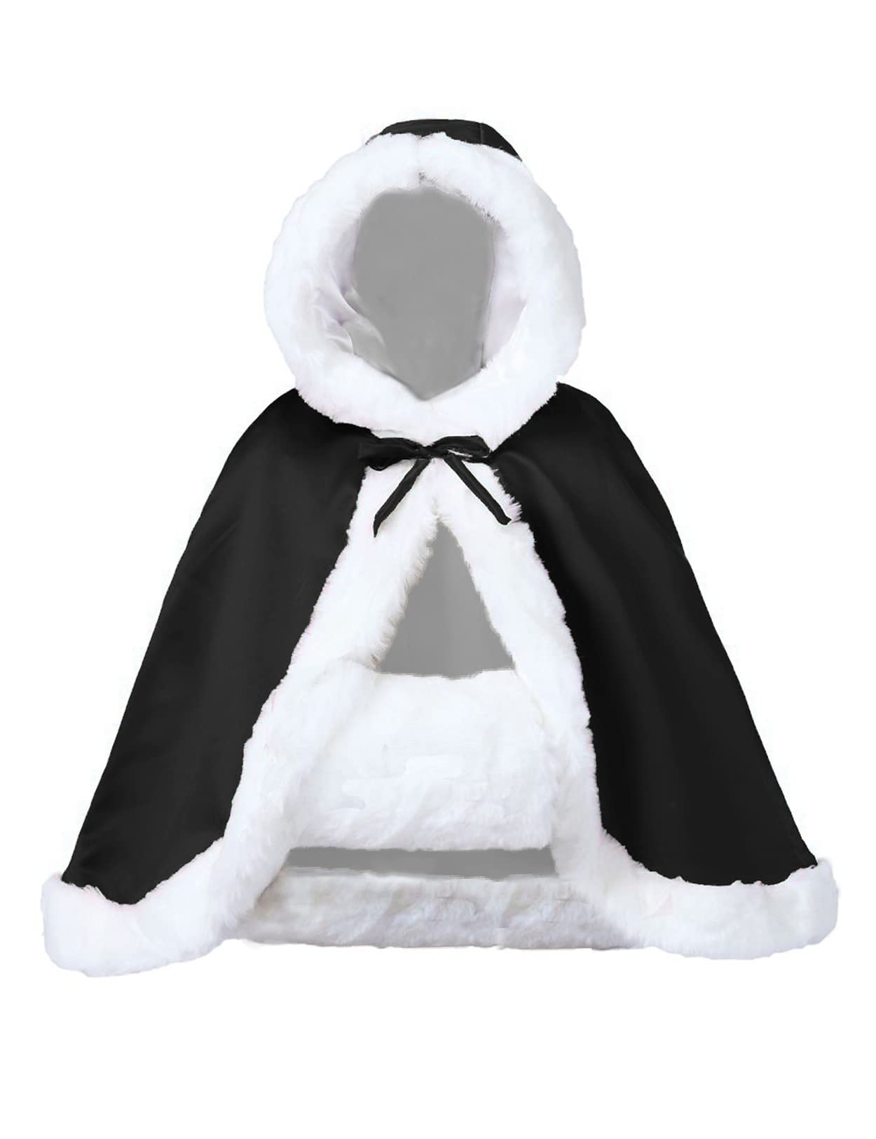 Fur Edged Wedding Capelet with Hood in 18 Colors