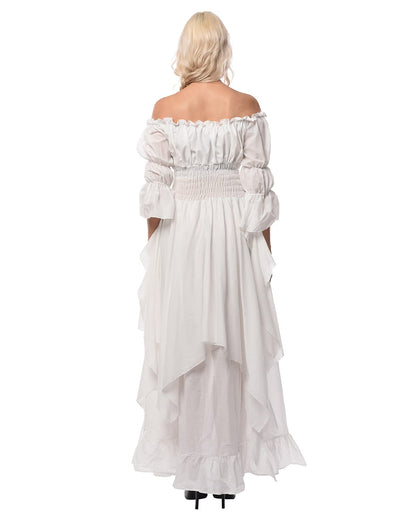 Ruched-Middle Gathered-Sleeve Underdress