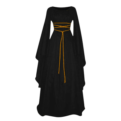 Wine Gothic Witch Medieval Wedding Dress Renaissance Dress for Women