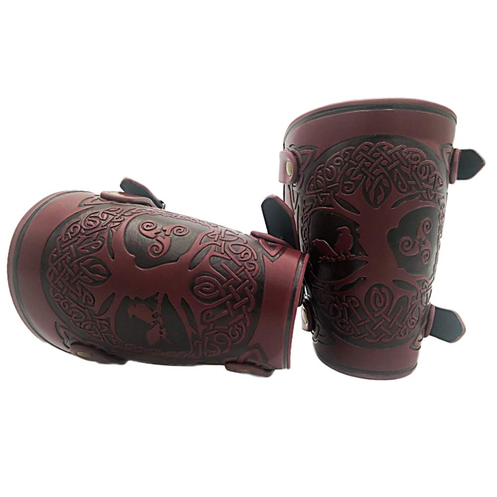 Jeilwiy Viking Bracers Medieval Leather Bracers