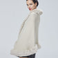 Faux Fur Shawl Wrap Stole Capelet Bridal Winter Wedding with Hook Hooded-black