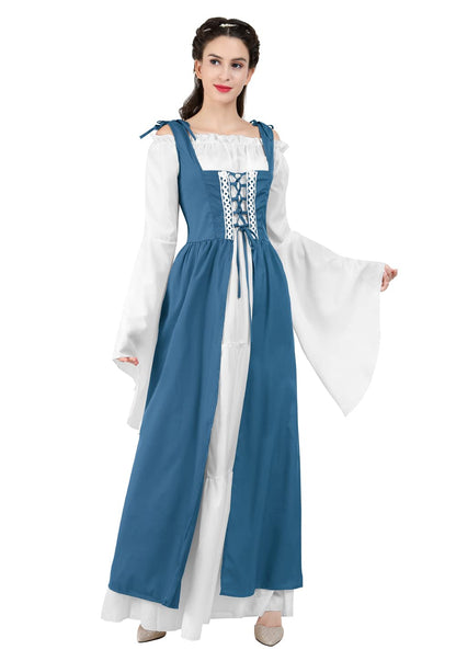 Pink Long Sleeve Irish Renaissance Dress Women's Pirate Costume