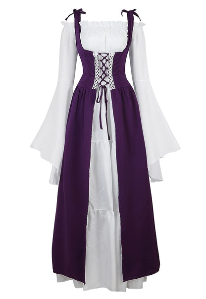 Pink Long Sleeve Irish Renaissance Dress Women's Pirate Costume