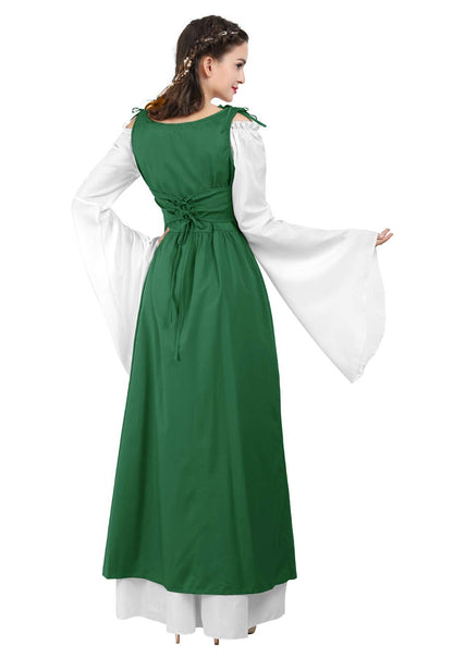 Pink Long Sleeve Irish Renaissance Dress Women's Pirate Costume