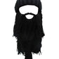 YEKEYI Viking Beard Beanie Horn Hat Winter Warm Mask Knitted Wool Funny Skull Cap One Size Horn Brown