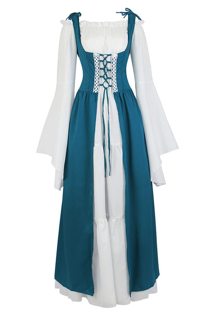 Pink Long Sleeve Irish Renaissance Dress Women's Pirate Costume