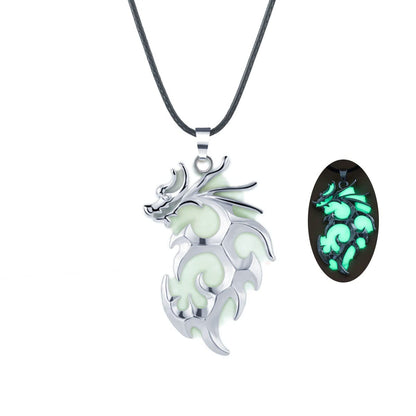 Luminous Pterodactyl Dragon Necklace - Glow in The Dark - Vintage Punk Pendant