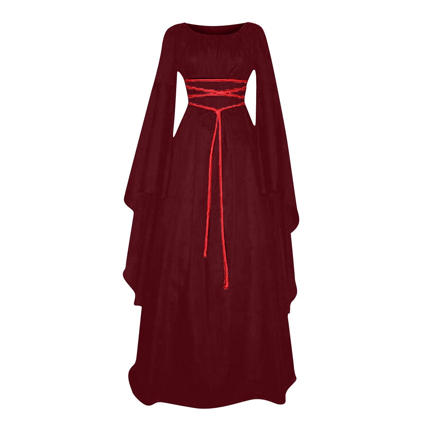 Wine Gothic Witch Medieval Wedding Dress Renaissance Dress for Women