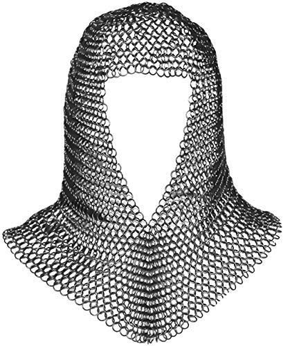 Silver-Wash Chain Mail Coif 16 Gauge