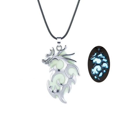 Luminous Pterodactyl Dragon Necklace - Glow in The Dark - Vintage Punk Pendant