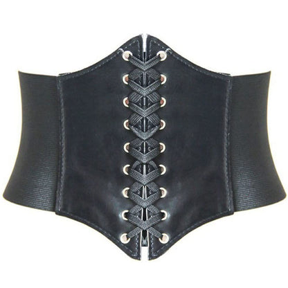 Womens Corset Belts Lace-up Tied Waspie Belt Retro Waist Cinch Belt