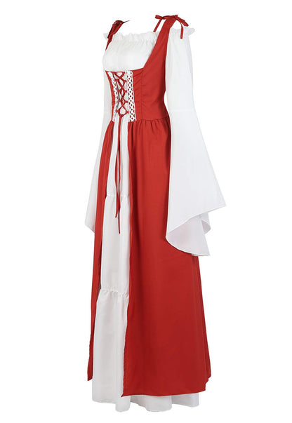 Pink Long Sleeve Irish Renaissance Dress Women's Pirate Costume
