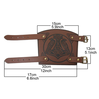 GelConnie Leather Gauntlet Wristband Viking Leather Arm Guard Medieval Armor Bracers Leather Armband Wrist Guards Cosplay Black Leather Bracers
