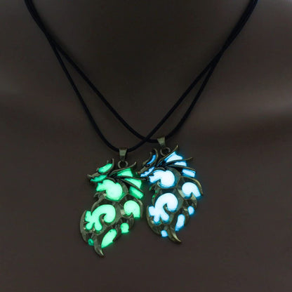 Luminous Pterodactyl Dragon Necklace - Glow in The Dark - Vintage Punk Pendant