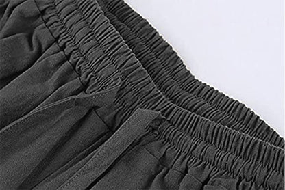 Men's Ankle Banded Pants Medieval Viking Navigator Pirate Costume Trousers Renaissance Gothic Pants Large Black-short