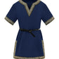 Gafeng Kids Medieval Knight Costume Tunic Renaissance V Neck Shirt Viking Vintage Warrior Halloween Tops Black 10-12 Years